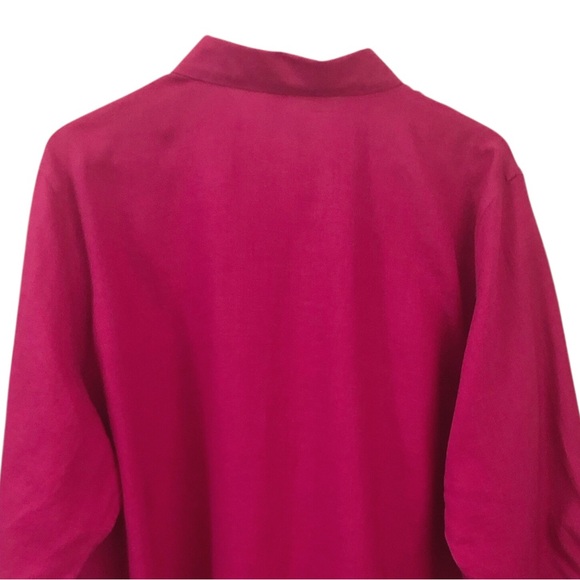 Coldwater Creek | NEW Linen Button Up Long Sleeve Fuschia Pink Shirt  2X - Picture 6 of 12